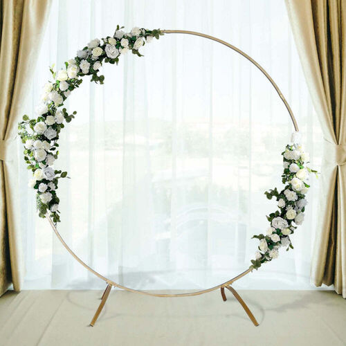 7.5 ft Gold Metal Round Wedding Arch