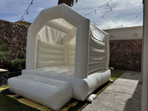 12x12 White Roof Covered Bounce House